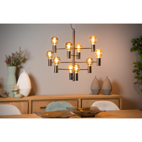 Lucide LEANNE - Suspension - Ø 65 cm - 10xE27 - Noir