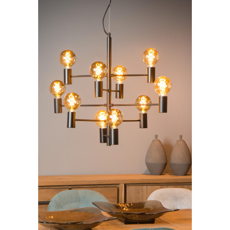 Lucide LEANNE - Suspension - Ø 65 cm - 10xE27 - Noir