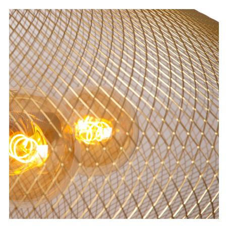 Lucide MESH - Suspension - Ø 85 cm - 3xE27 - Convient aux mezzanines et plafonds hauts - Or Mat / Laiton
