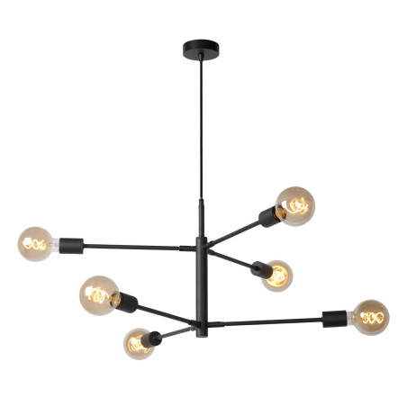 Lucide LESTER - Suspension - 6xE27 - Noir