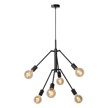 Lucide LESTER - Suspension - 6xE27 - Noir