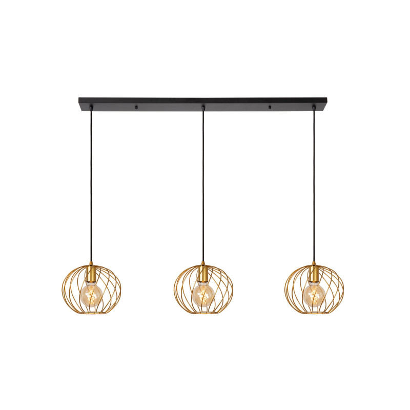 Lucide DANZA - Suspension - 3xE27 - Or Mat / Laiton