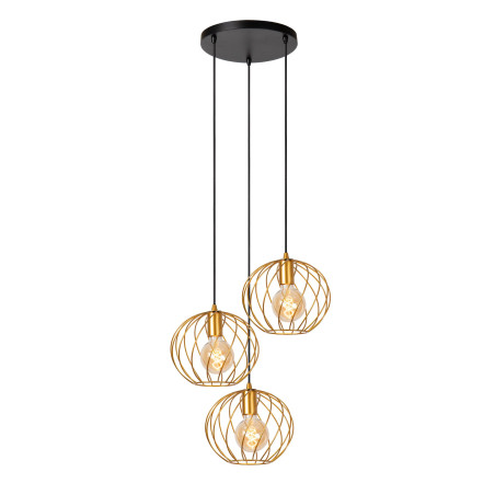 Lucide DANZA - Suspension - Ø 50 cm - 3xE27 - Or Mat / Laiton
