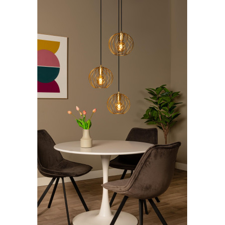 Lucide DANZA - Suspension - Ø 50 cm - 3xE27 - Or Mat / Laiton