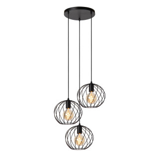 Lucide DANZA - Suspension - Ø 50 cm - 3xE27 - Noir