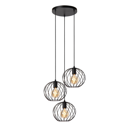 Lucide DANZA - Suspension - Ø 50 cm - 3xE27 - Noir