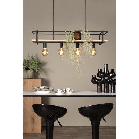 Lucide MILONGA - Suspension - 4xE27 - Noir