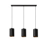 Lucide ALMELO - Suspension - 3xE27 - Noir - L 92 x P 15 x H 150 cm