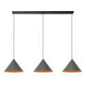Lucide SPITZE - Suspension - 3xE27 - Gris - Vibes