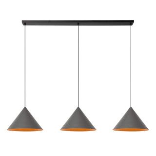 Lucide SPITZE - Suspension - 3xE27 - Gris - Vibes