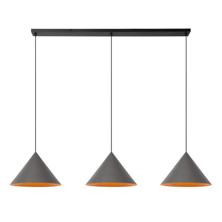 Lucide SPITZE - Suspension - 3xE27 - Gris - Vibes