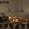 Lucide SPITZE - Suspension - 3xE27 - Gris - Vibes