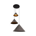Lucide SPITZE - Suspension - Ø 68 cm - 3xE27 - Convient aux mezzanines et plafonds hauts - Gris - Vibes