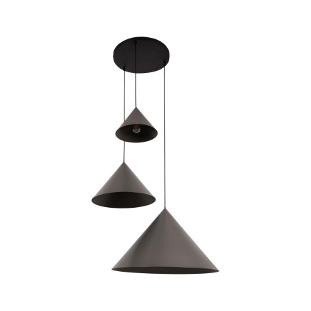 Lucide SPITZE - Suspension - Ø 68 cm - 3xE27 - Convient aux mezzanines et plafonds hauts - Gris - Vibes