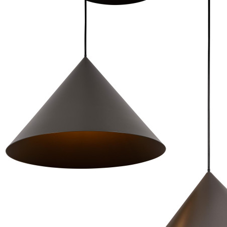 Lucide SPITZE - Suspension - Ø 68 cm - 3xE27 - Convient aux mezzanines et plafonds hauts - Gris - Vibes