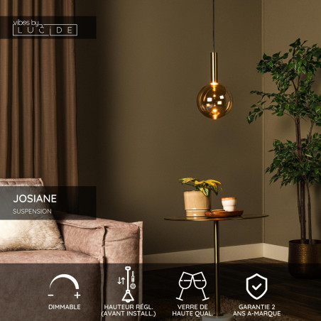 Lucide JOSIANE - Suspension - Ø 18 cm - 1xG9 - Noir - Vibes