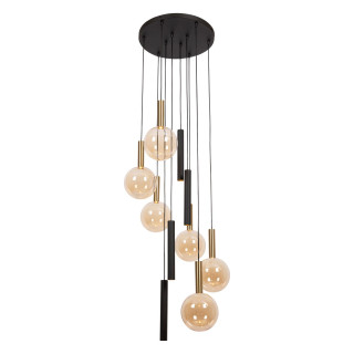 Lucide JOSIANE - Suspension - Ø 55 cm - 6xG9 - Convient aux mezzanines et plafonds hauts - Noir - Vibes