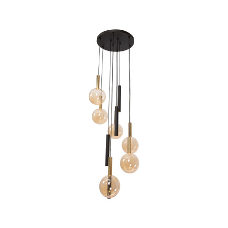 Lucide JOSIANE - Suspension - Ø 55 cm - 6xG9 - Convient aux mezzanines et plafonds hauts - Noir - Vibes