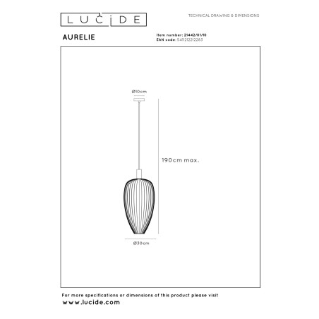 Lucide AURELIE - Suspension - Ø 30 cm - 1xGU10 (MR11) - Or - Vibes