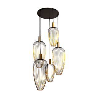 Lucide AURELIE - Suspension - 5xGU10 (MR11) - Convient aux mezzanines et plafonds hauts - Or - Vibes