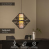 Lucide PASQUINO - Suspension - Ø 60 cm - 1xE27 - Noir - Essential - Réf. 21445/60/30