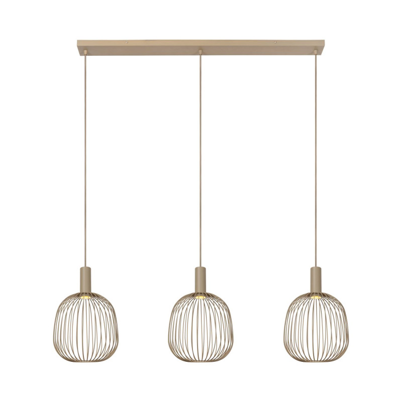 Lucide ESTEREL - Suspension - 3xGU10 (MR11) - Taupe - Essential - L 116 x P 25 x H 156 cm