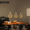Lucide ESTEREL - Suspension - 3xGU10 (MR11) - Taupe - Essential - L 116 x P 25 x H 156 cm