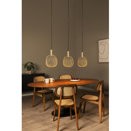Lucide ESTEREL - Suspension - 3xGU10 (MR11) - Taupe - Essential - L 116 x P 25 x H 156 cm