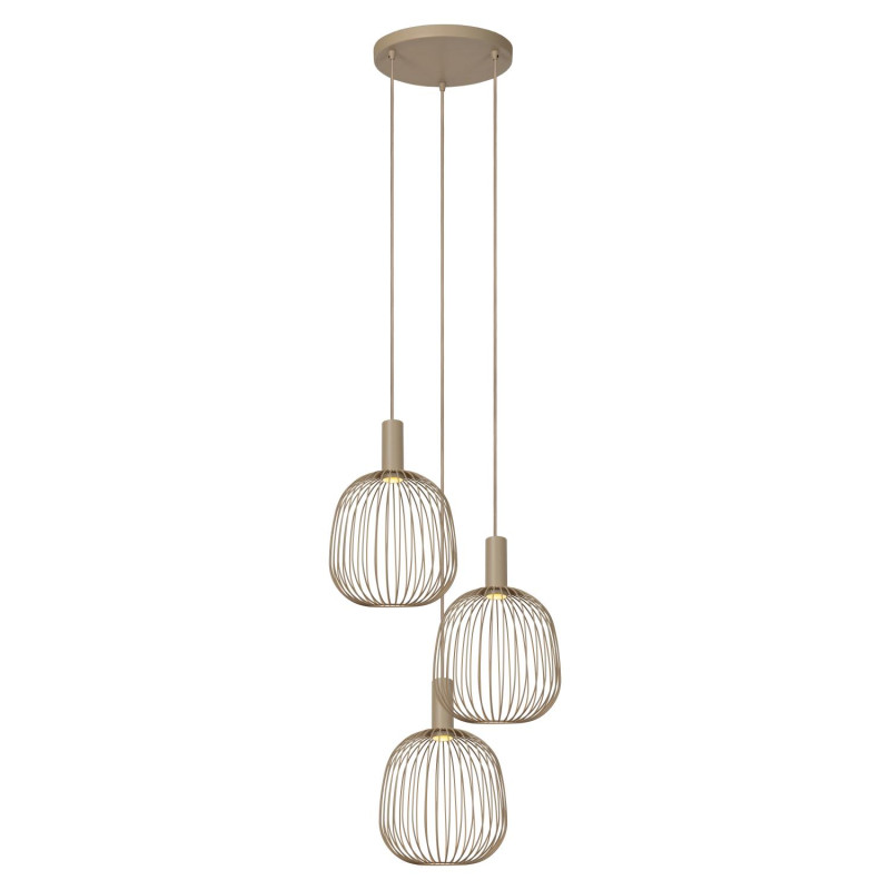 Lucide ESTEREL - Suspension - 3xGU10 (MR11) - Taupe - Essential - L 50 x P 50 x H 160 cm