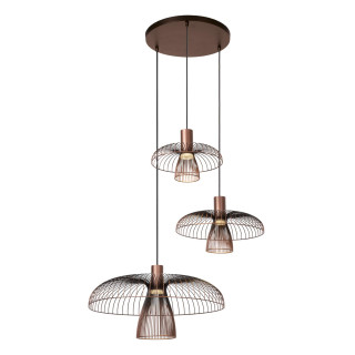Lucide NIGELLA - Suspension - Ø 76 cm - 3xGU10 (MR16) - Café - Essential