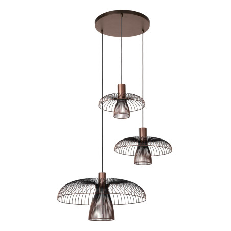 Lucide NIGELLA - Suspension - Ø 76 cm - 3xGU10 (MR16) - Café - Essential
