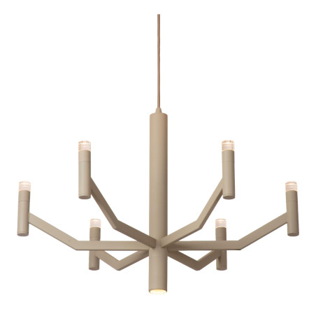 Lucide WELLINGTON - Suspension - Ø 60 cm - LED Dim. - G9 - 2700K - Taupe - Vibes