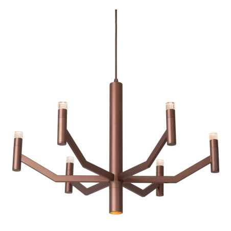 Lucide WELLINGTON - Suspension - Ø 60 cm - LED Dim. - G9 - 2700K - Café - Vibes