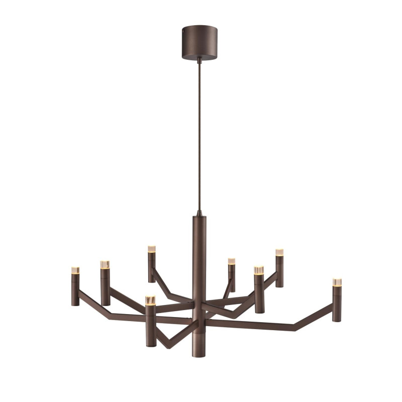Lucide WELLINGTON - Suspension - Ø 80 cm - LED Dim. - G9 - 2700K - Café - Vibes
