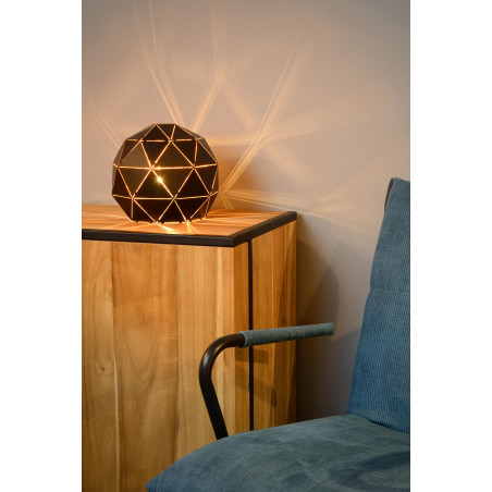 Lucide OTONA - Lampe de table - Ø 25 cm - 1xE27 - Noir