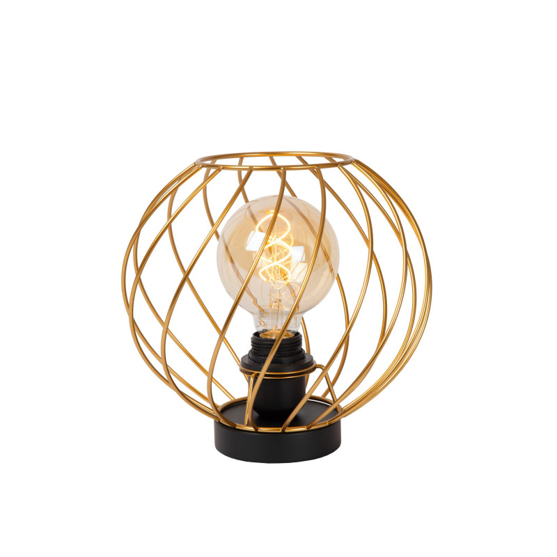 Lucide DANZA - Lampe de table - Ø 25 cm - 1xE27 - Or Mat / Laiton