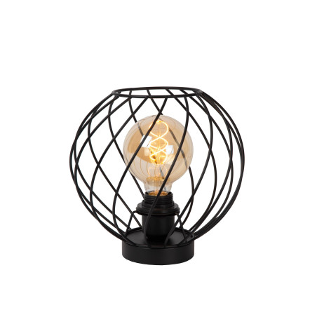 Lucide DANZA - Lampe de table - Ø 25 cm - 1xE27 - Noir