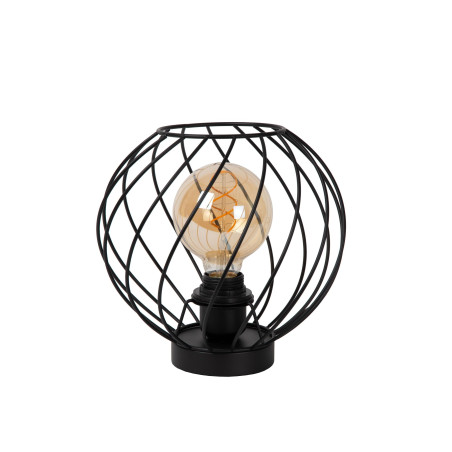 Lucide DANZA - Lampe de table - Ø 25 cm - 1xE27 - Noir