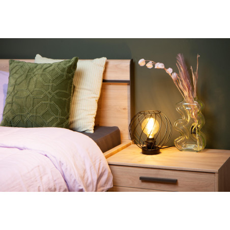 Lucide DANZA - Lampe de table - Ø 25 cm - 1xE27 - Noir