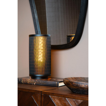 Lucide TAGALOG - Lampe de table - Ø 15 cm - 1xE27 - Noir
