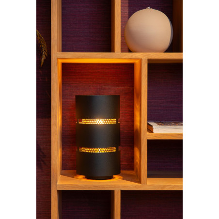 Lucide ROSAS - Lampe de table - Ø 16 cm - 1xE27 - Noir