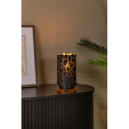 Lucide ALMELO - Lampe de table - Ø 15 cm - 1xE27 - Noir