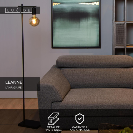 Lucide LEANNE - Lampadaire - 1xE27 - Noir