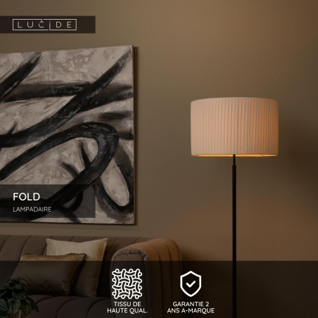 Lucide FOLD - Lampadaire - Ø 45 cm - 1xE27 - Blanc