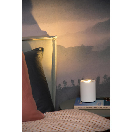 Lucide TUBE - Lampe de table - Ø 9,6 cm - LED 3 StepDim - GU10 (MR16) - 1x5W 2700K - Blanc
