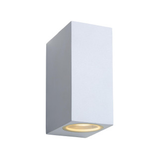 Lucide ZORA-LED - Spot mural / Applique mural Intérieur/Extérieur - LED Dim. - GU10 (MR16) - 2x5W 3000K - IP44 - Blanc