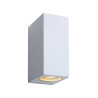 Lucide ZORA-LED - Spot mural / Applique mural Intérieur/Extérieur - LED Dim. - GU10 (MR16) - 2x5W 3000K - IP44 - Blanc