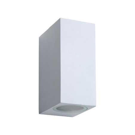 Lucide ZORA-LED - Spot mural / Applique mural Intérieur/Extérieur - LED Dim. - GU10 (MR16) - 2x5W 3000K - IP44 - Blanc