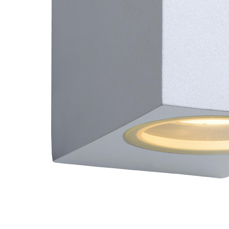 Lucide ZORA-LED - Spot mural / Applique mural Intérieur/Extérieur - LED Dim. - GU10 (MR16) - 2x5W 3000K - IP44 - Blanc