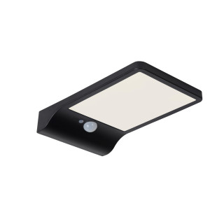 Lucide BASIC - Applique murale- Énergie Solaire - LED - 1x3W 2700K - IP44- Détecteur De Mouvement & Jour/Nuit - Noir